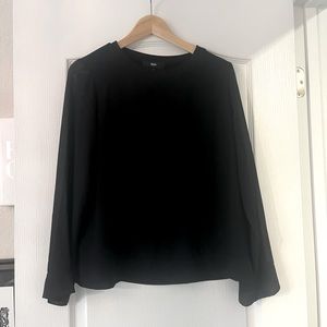 Mossimo Black Sheer Long Sleeved Blouse Small